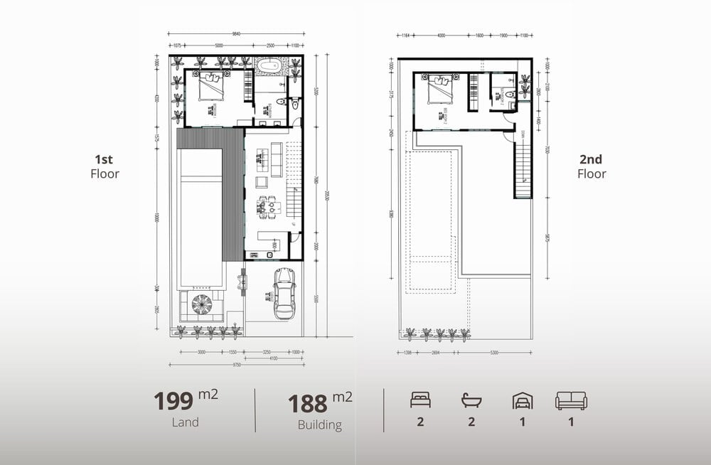 layout villa gedong sari mediterranean
