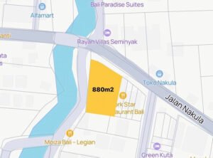 Jual Tanah Jalan Raya Nakula Legian Kuta