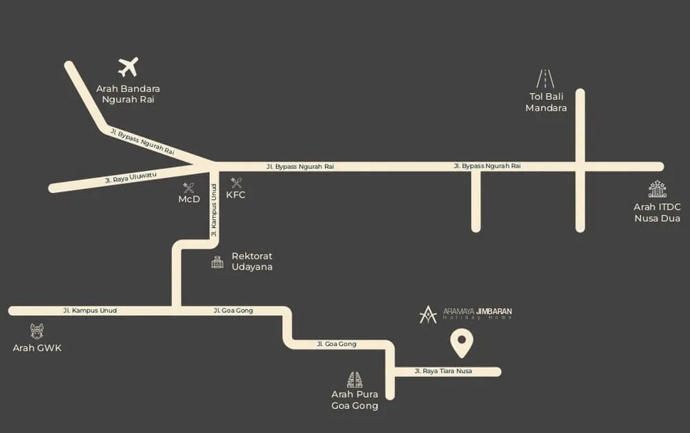 Lokasi Aramaya Jimbaran Villa