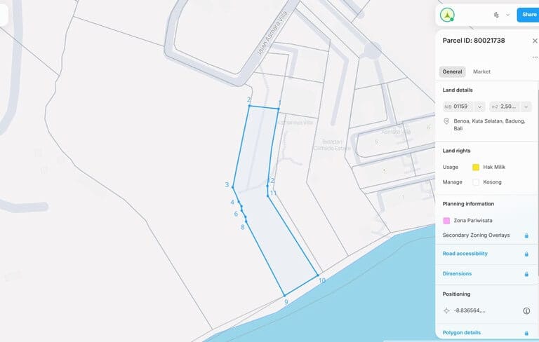 dijual tanah pinggir tebing nusa dua