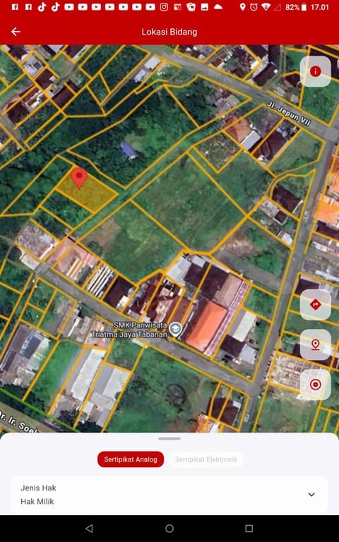 dijual tanah dekat Rumah sakit Kasih Ibu Tabanan