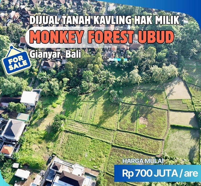 Dijual Tanah Kavling di Singakerta Ubud Dekat Monkey Forest