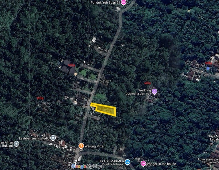 Dijual Tanah di Jalan Payangan Bukian Ubud 12 Are