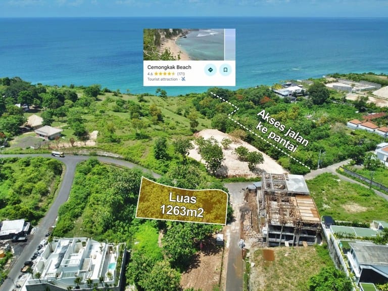Dijual Tanah Jalan Pantai Bingin Pecatu Ocean View