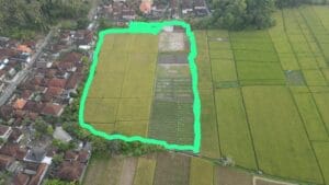 Lahan zona wisata di Kelating Bali seluas 3450m2 cocok untuk pembangunan kompleks villa komersial atau investasi properti jangka panjang.