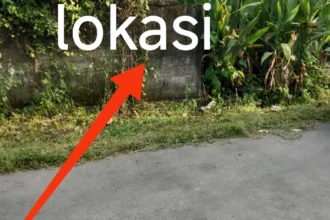 Dimensi tanah 2 are dengan lebar depan 10 meter pada listing dijual tanah di Tukad Badung untuk kebutuhan pembangunan guesthouse atau kost eksklusif.