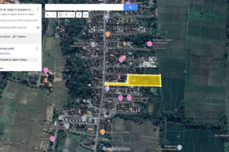 Akses jalan menuju lokasi jual tanah di kemenuh yang strategis, hanya berjarak 7 menit dari pusat pusat pariwisata Ubud Bali.
