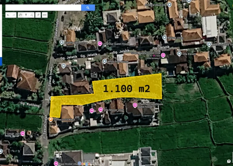 Dijual Tanah Jalan Sawah Indah Ubud Peliatan 11 Are