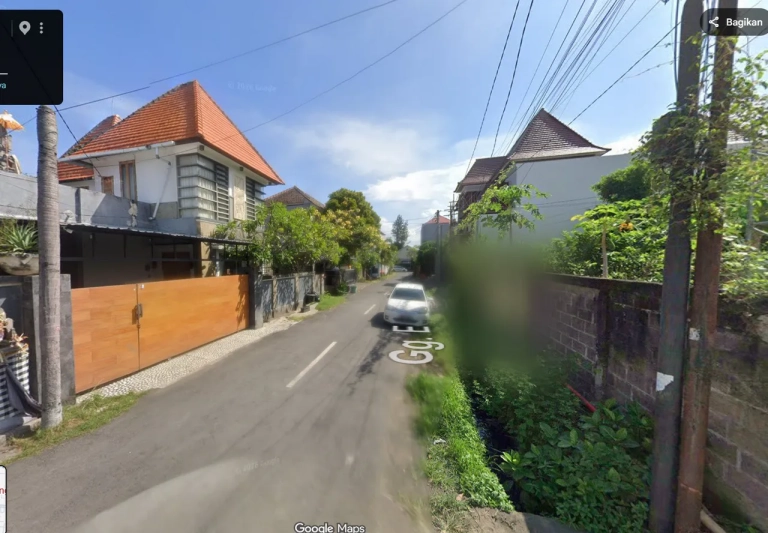 Lokasi tanah dijual di Tukad Badung dekat Lapangan Renon