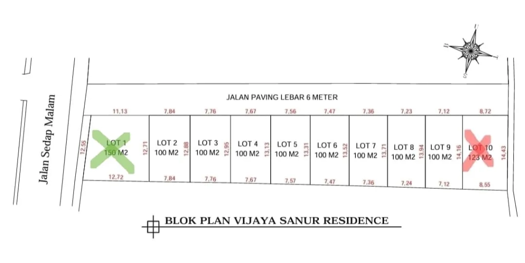 Blokplan Vijaya Sanur Residence