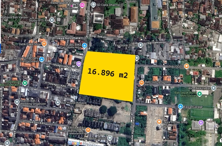 Tanah Dijual Badak Agung Utara 1,69 Hektar Renon