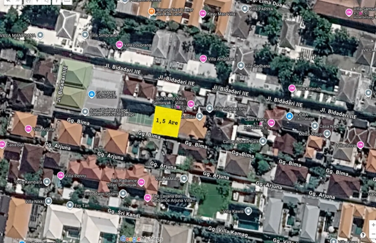 Jual tanah di Seminyak strategis kawasan villa mewah