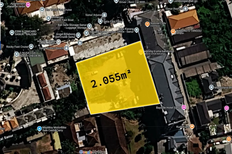 Dijual Tanah Jalan Pelabuhan Sanur 20 Are