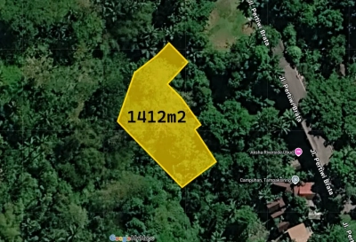 Dijual tanah 14 are pinggir sungai Campuhan Tampaksiring Gianyar menghadap Aksha River Side Villa.