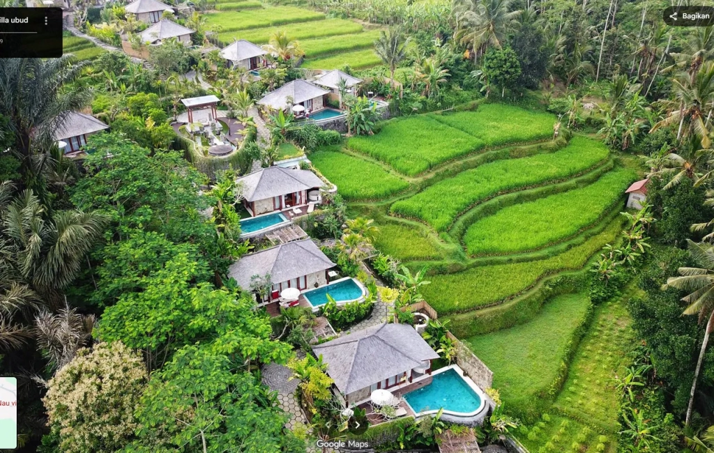Lanskap tebing sungai untuk resort villa Ubud